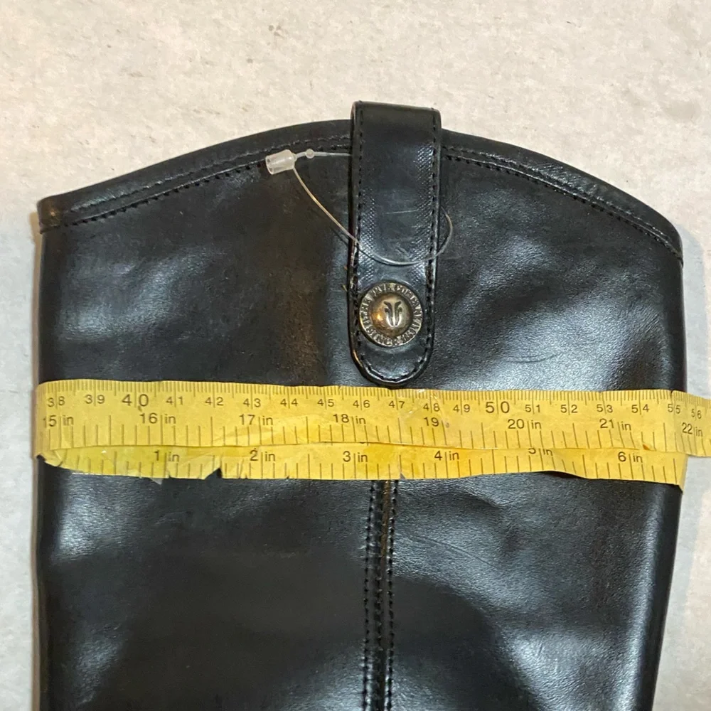 Frye Melissa Size 7.5 Black Knee High Leather Riding Boots Excellent Condition